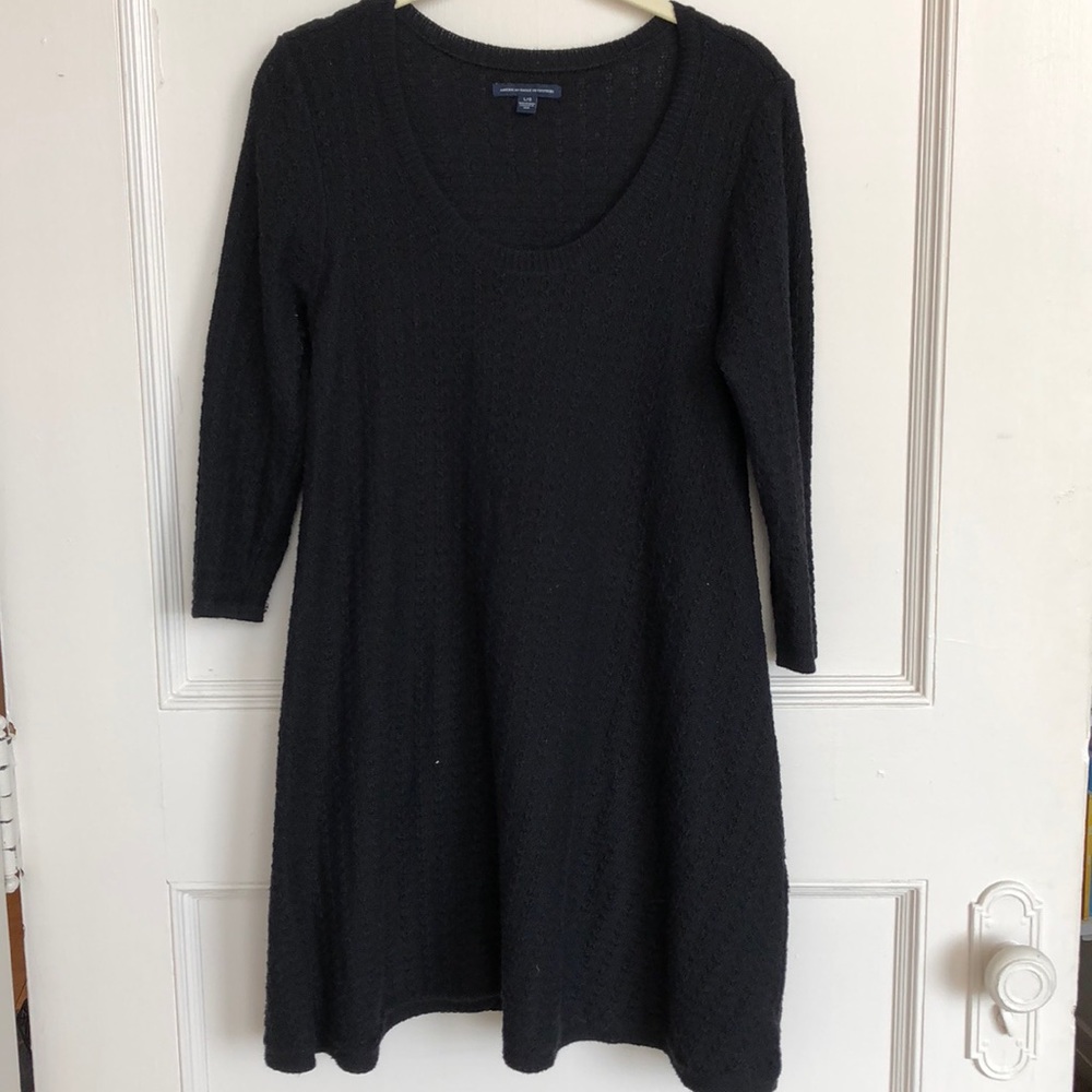 Black knit sweater dress